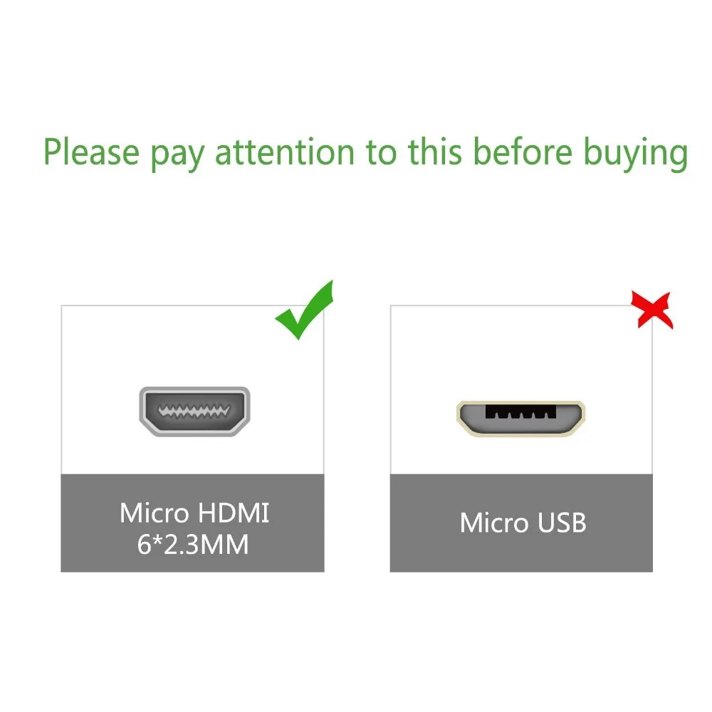 Micro HDMI (тип D) совместимый A) позолоченный (высокая скорость) поддерживает Ethernet 3D 4K и