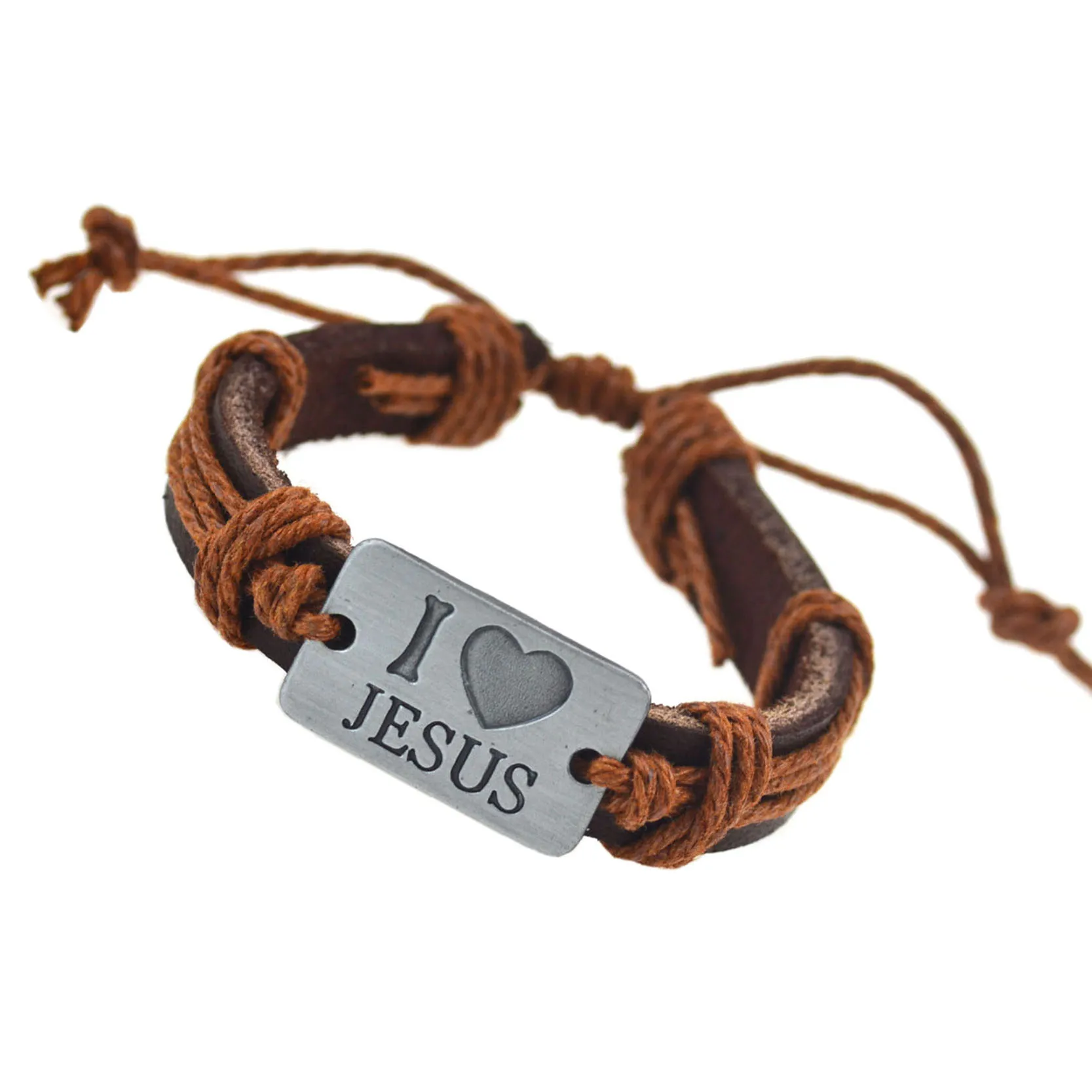 30 Очаровательный браслет из натуральной кожи с надписью «I Love Jesus», Плетеный Браслет-манжета, модные браслеты для женщин и мужчин, подарки - Окраска металла: 30