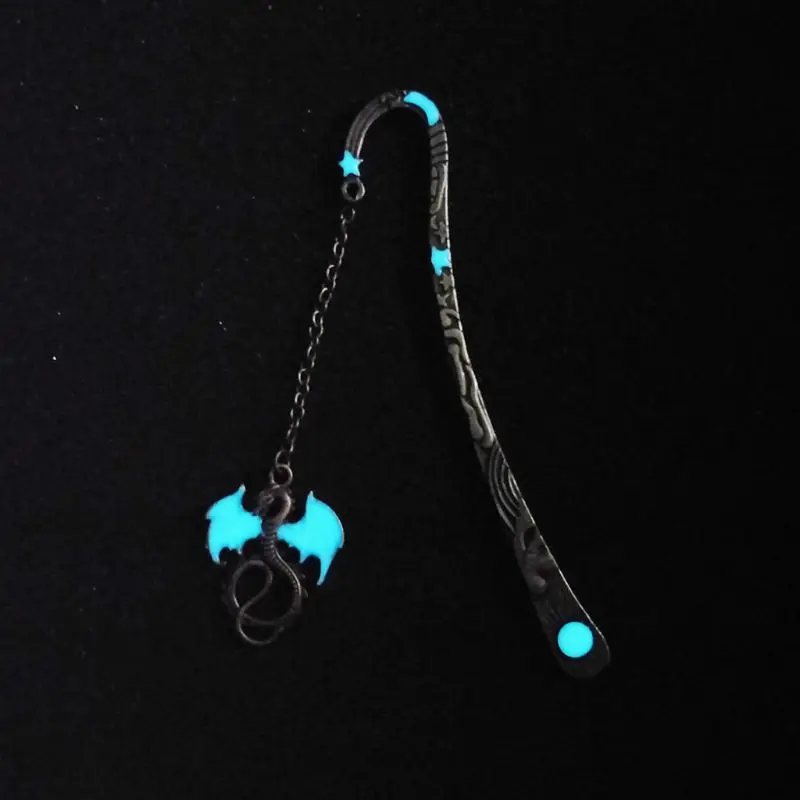 Vintage Metal Bookmark Pterosaur Pendant Handsome Beautiful Hairpin Sun And Moon Stars Grain Double Color Optional | Канцтовары для
