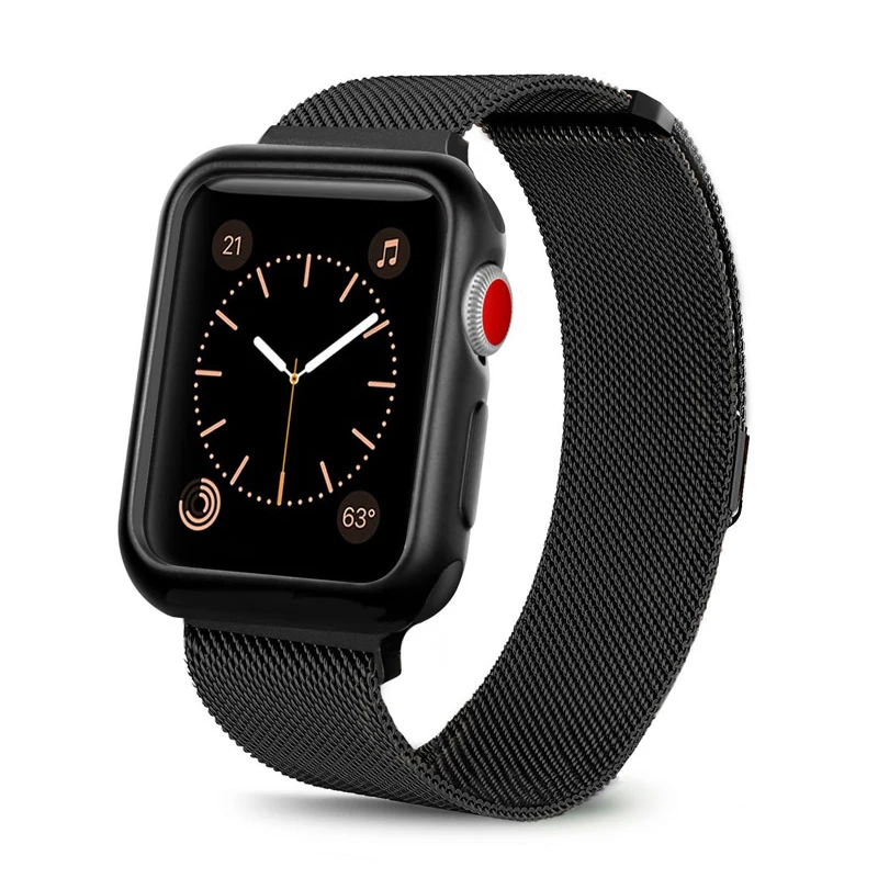 Миланский ремешок и чехол для apple watch 42 мм 38 44 40 iwatch 5/4/3/2/1 магнитный браслет |
