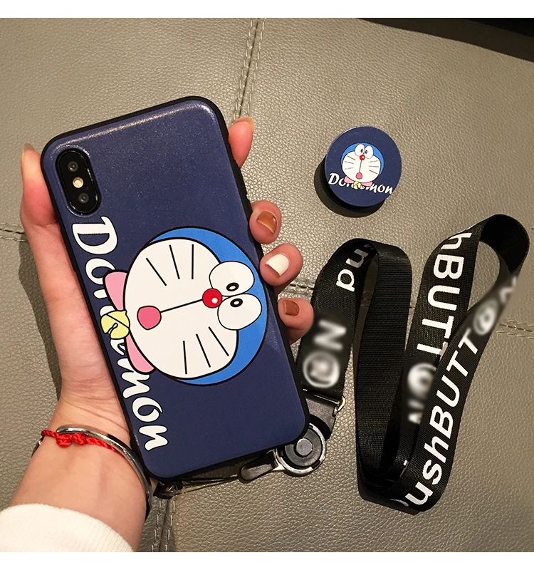 Мультяшный чехол для Samsung s10 телефона Doraemon Galaxy S10 plus мягкий S10lite S7 edge + держатель