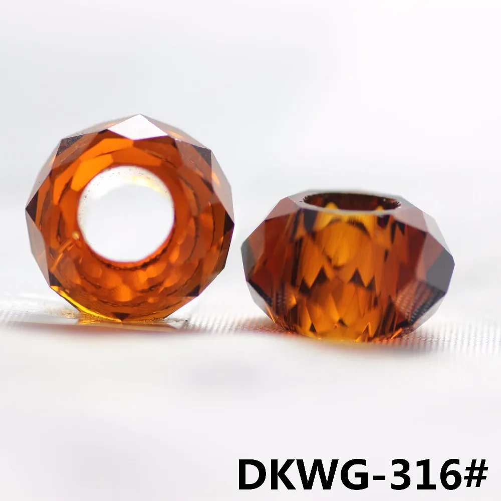 ZHUBI Glass Spacer Round 8*14MM Crystal Rondelle With Large Hole Beads DIY Wholesale Jewelry Materials Making Bracelet | Украшения и
