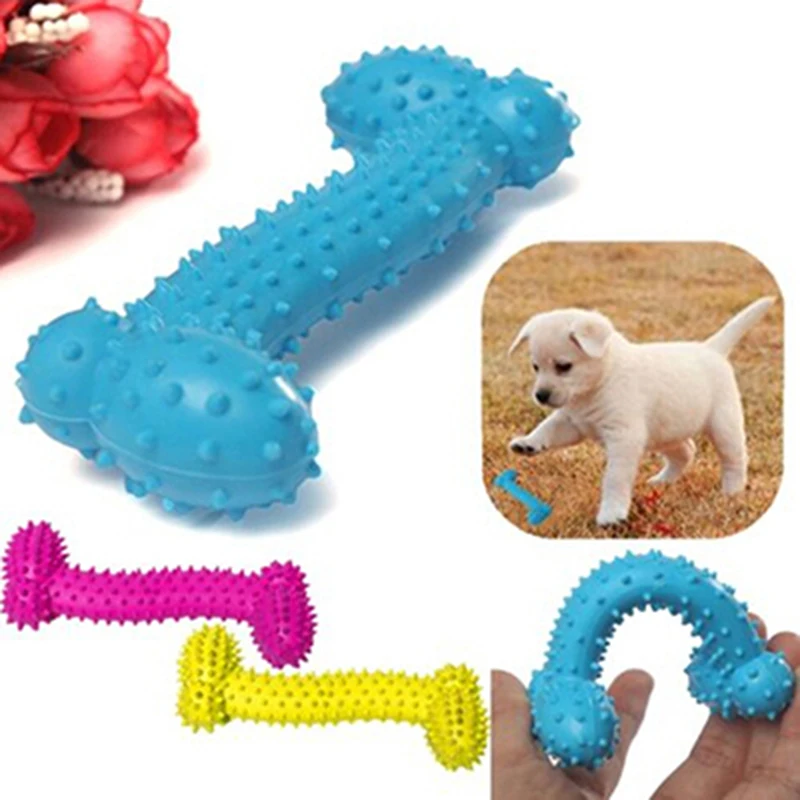 

1 Pc Resistant To Bite Bone Dog Puppy Molars Rubber Faux Bone Play For Teeth Training Thermal Plastic Rubber TPR Pet Dogs Toys
