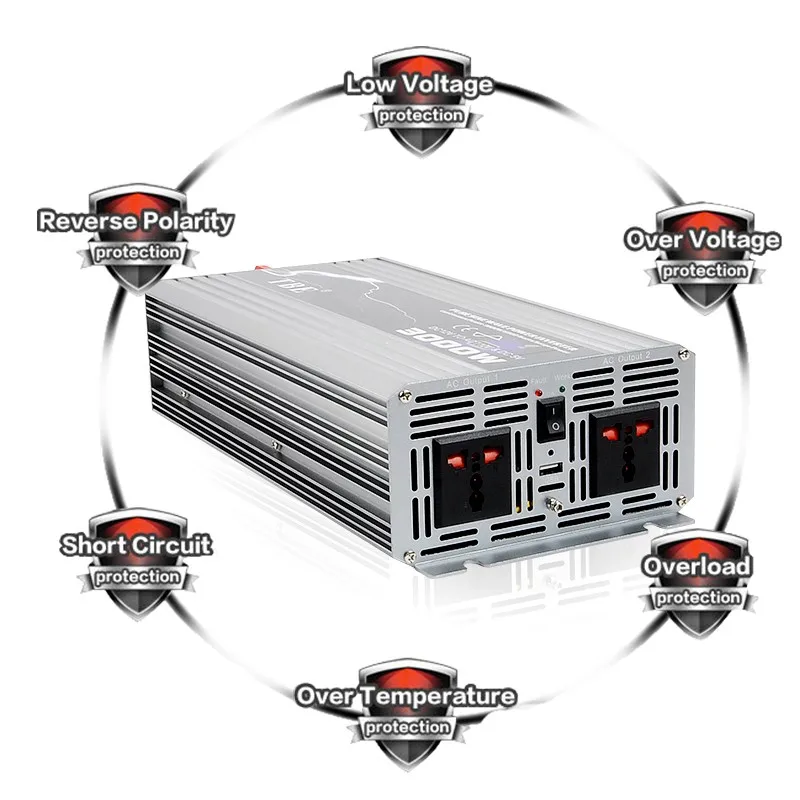 TBE 3000W USB DC12V/24V/48V дo AC 220 В немодулированная Синусоидальная волна инвертор