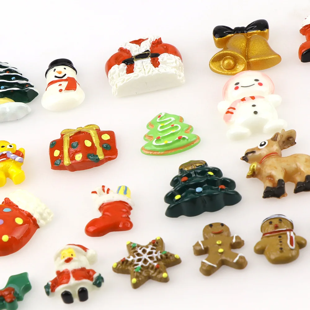 20Pcs Mix Christmas Series Santa Claus DIY Resin Clay Polymer Flatback Cabochon Lucky Bag For Craft Accessories Decoration | Дом и сад
