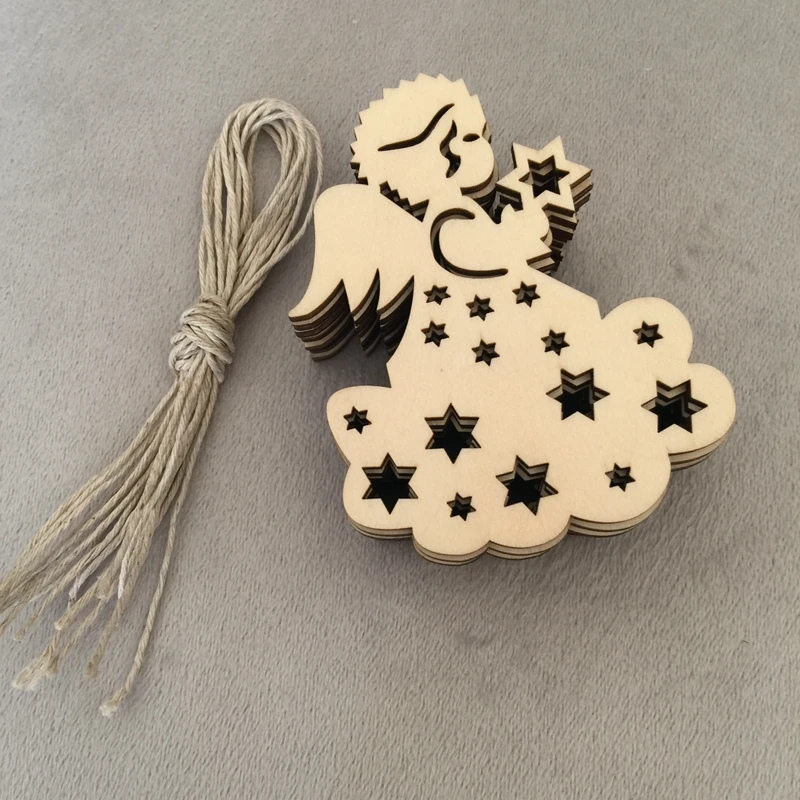 

10 pcs Unfinished wooden Angel shape,plain angel shape for Christmas decorations