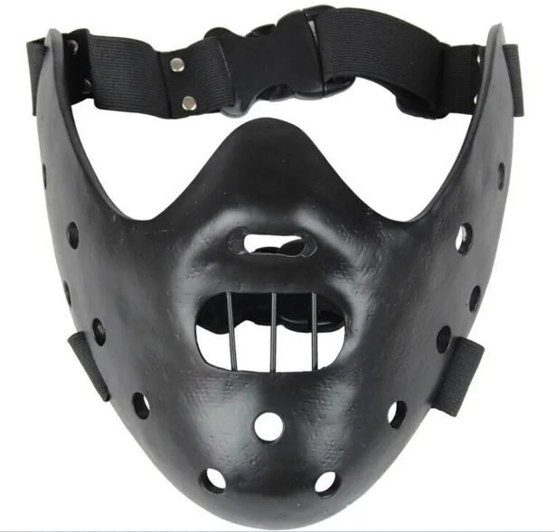 Black Тема фильма- The Silence of The Lambs- steel Teeth Hannibal Lecter Resin Mask маска на Хэллоуин - Цвет: Black