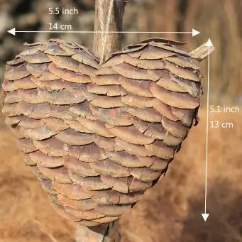 chip heart 13cm Подвесные украшения желудь Звезда шар ручной работы украшения для дома сосновые шишки с Холли Рождественская елка украшения натальный Декор - Цвет: chip heart 13cm