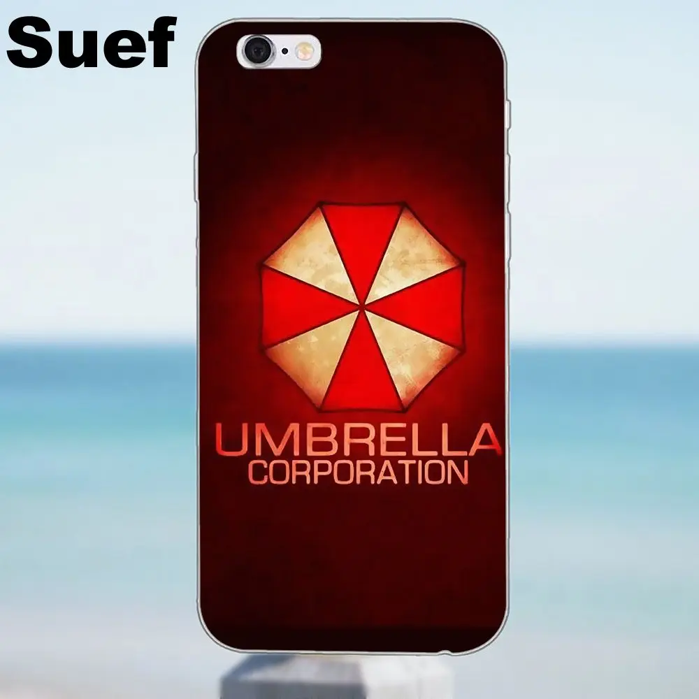Мягкий мобильный корпус зонтик корп логотип корпорации для iPhone X 4 4S 5 5S 5C SE 6 6S 7 8 Plus