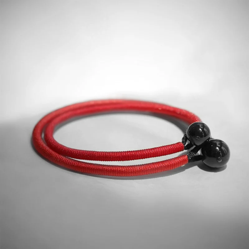 Braided Red String Woven Bracelet Black Obsidian Present For Men Women lovers gift Handmade Rope Health Hope Peace  Jewellry