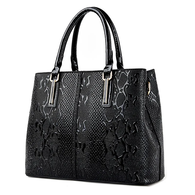 Новые модные женские ретро сумки элегантный одного плеча Satchel тиснение под змею