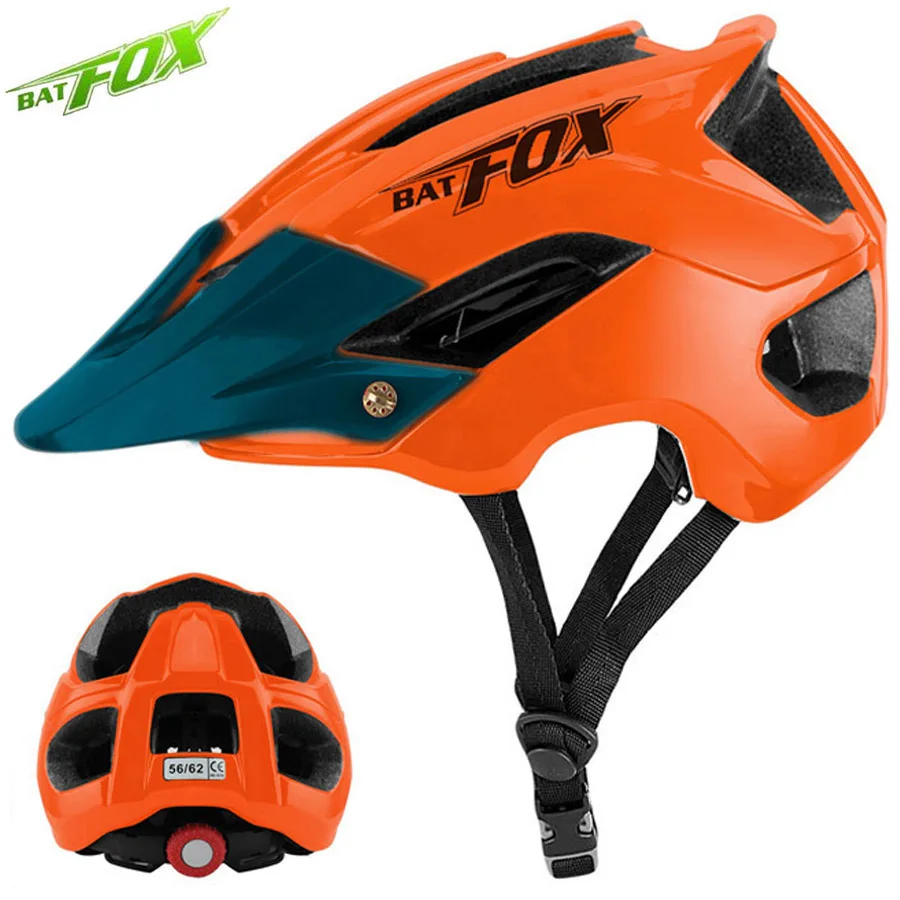 BATFOX велосипедный шлем MTB дорожный Safty Protction интегрально-Формованный Сверхлегкий дышащий велосипедный шлем для взрослых мужчин и женщин - Цвет: 5002-Orange-DarkGree