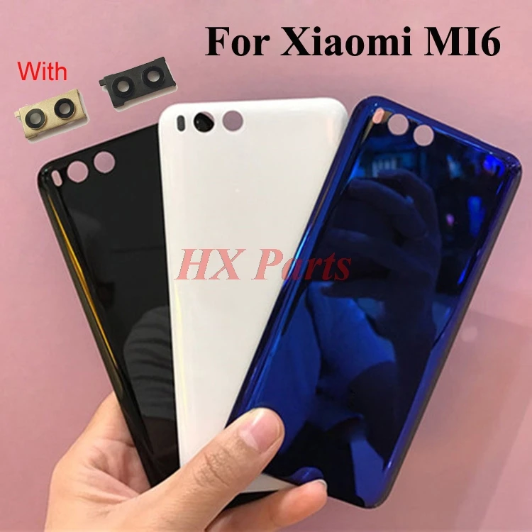 Для Xiaomi mi 6 mi 6 задняя крышка шасси чехол задняя батарея корпус двери+ камера Стекло объектив Запасные части
