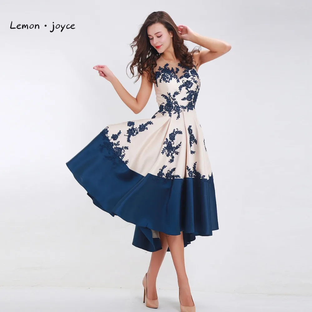 Elegant Prom Dresses 2020 O-neck Sleeveless See-through Contrast Color A-Line High Low Party Gowns Plus Size | Свадьбы и торжества