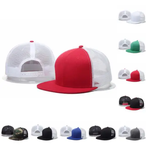 Adjustable Snapback Trucker Baseball Cap Hat Men Unisex Mesh Visor Flat UK | Аксессуары для одежды