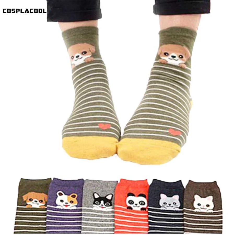 [Cospacool] забавные Женские носочки harajuku милые животные любовь носки calcetines mujer