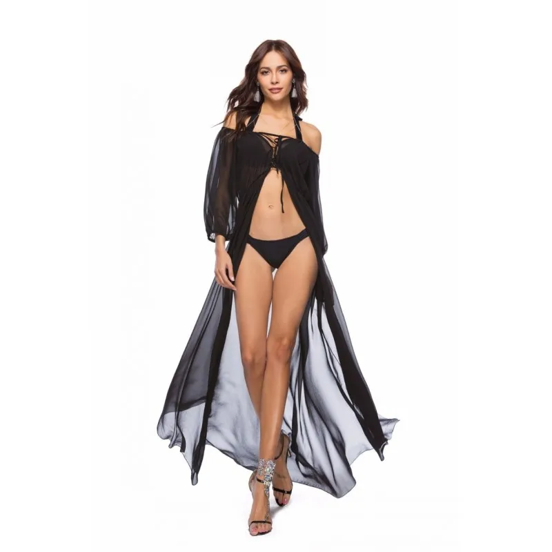 Весеннее длинное пляжное платье Пляжная накидка туники для женская летняя обувь