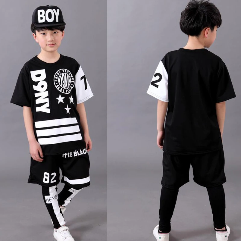 

Songyuexia Black kids Adults Hip Hop dancewear cosutmes outfits Boys Girls Morden Jazz Ballroom Party Stage dancing clothes
