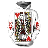 heart of the cards men hoodie 3d graphic print playing poker king sweatshirts hip hop style hooded tracksuit fashion pullover