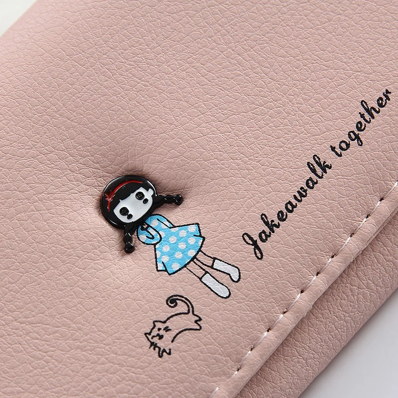 

BOTUSI Women Cute Wallet Slim Girl Wallet Female Coin Purse Fashion Purse Money Bag Card Holders Soft PU Leather Clutch Wallet
