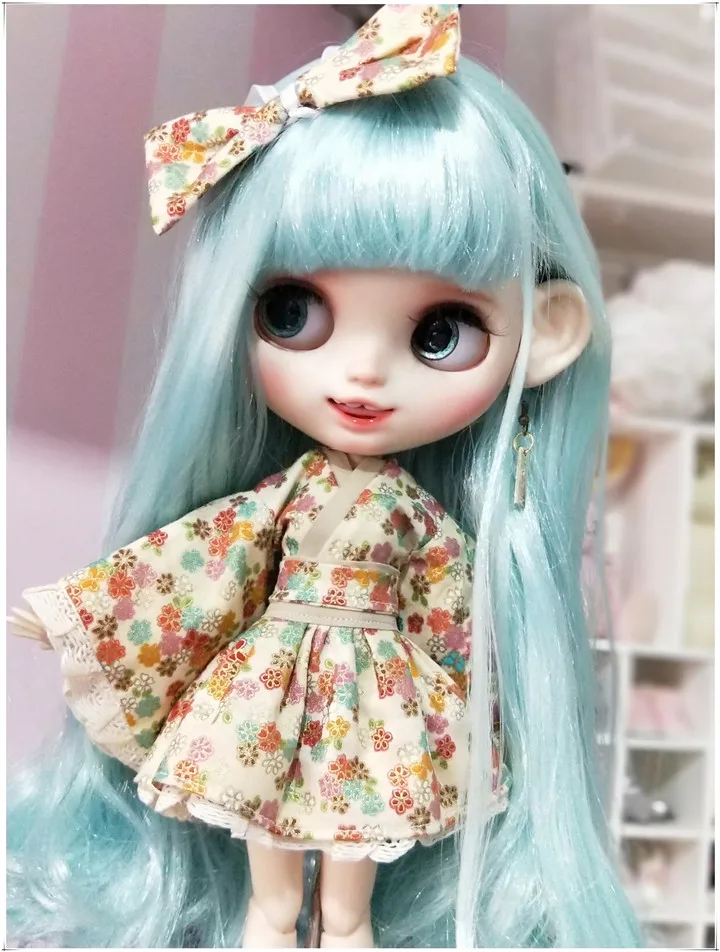 Японские кимоно с повязка на голову для Блит, Kurhn, озон, OB24, Momoko, licca 1/6 куклы Cospaly Наряжаться Одежда для кукол