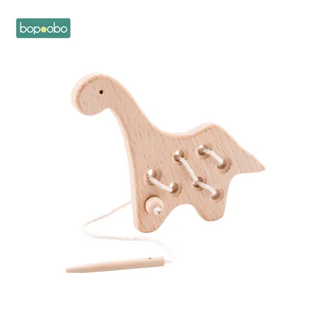 Dinosaur Bopoobo детские игрушки развивающие бука деревянные животные игрушки Прорезыватель для развития интеллекта детей Монтессори Вальдорф Товары для малышей - Цвет: Dinosaur