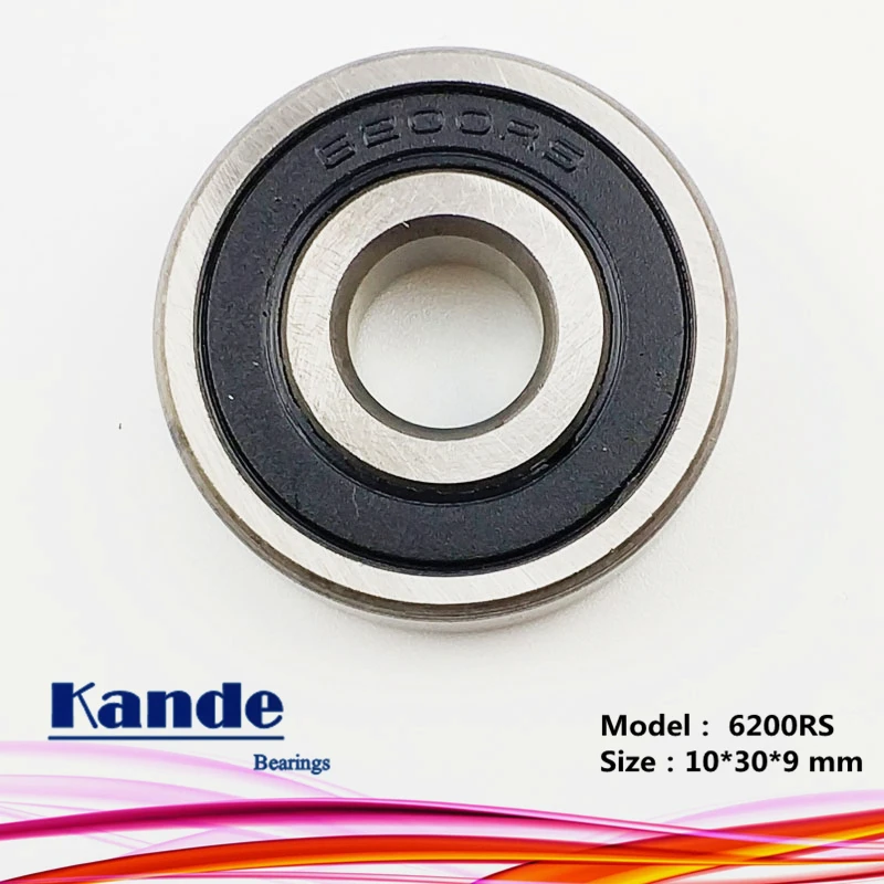 Однорядный радиальный шарикоподшипник Kande 6200RS 10 шт. ABEC-5 6200 2RS 10x30x9 мм 6200RZ |