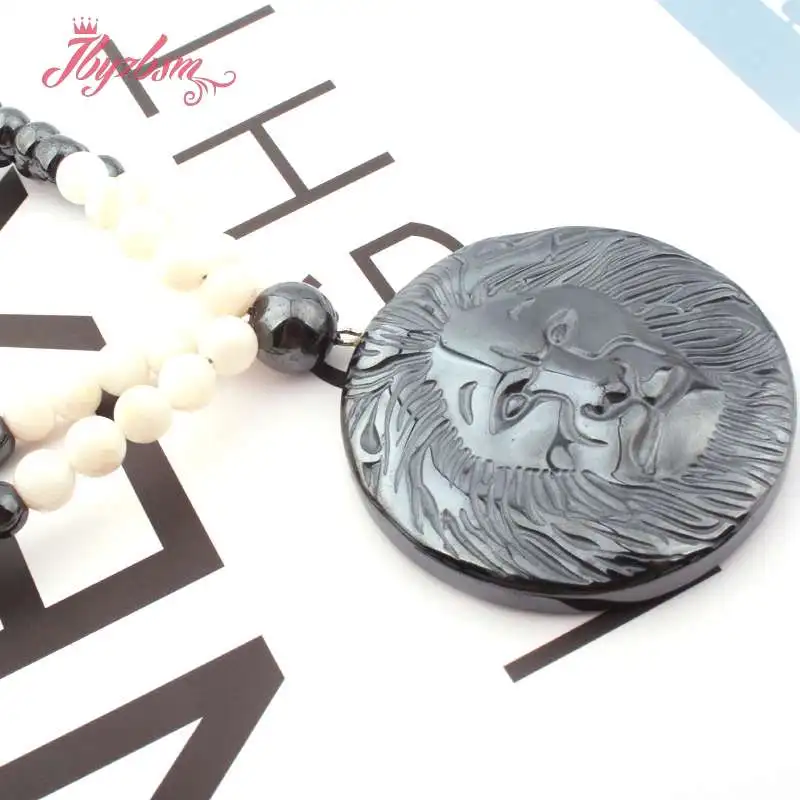 Круглые (без магнита) бусины 8 мм из гематита и натурального камня для этнического