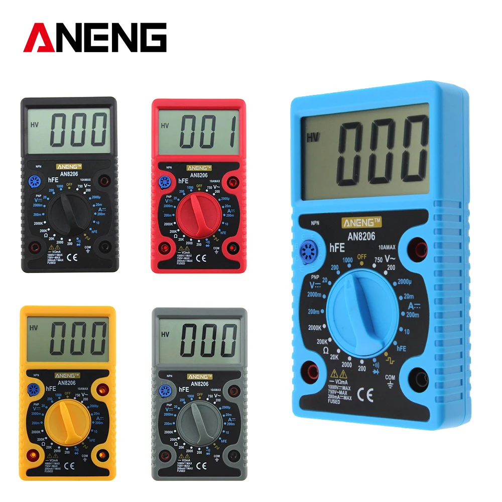 Цифровой мультиметр ANENG AN8206 электронный мини измеритель напряжения и