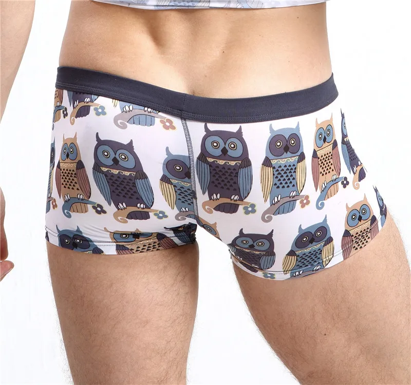 Мужские сексуальные боксеры Owl из вискозы дышащие боксеры|Мужские трусы боксеры|