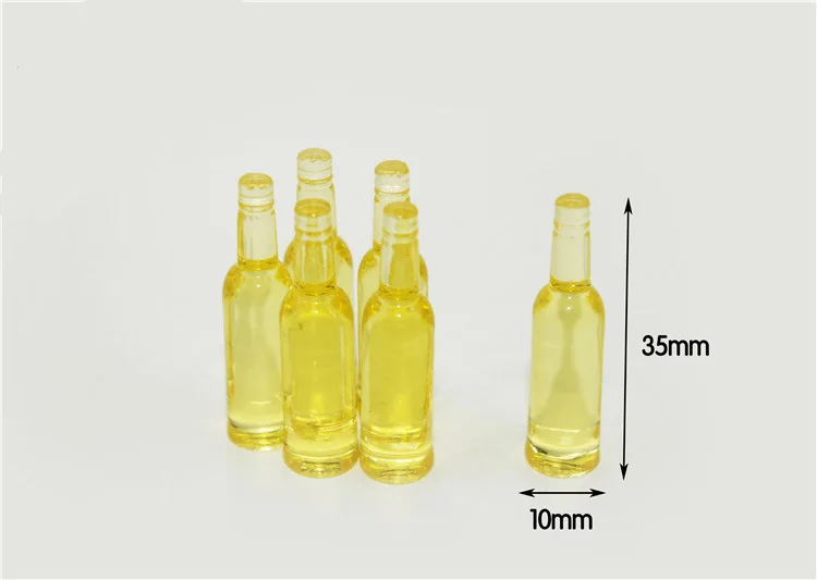 Yellow 1:12 миниатюрный кукольный домик, 4 цвета, мини винные бутылки, конфеты, еда, игрушка, подходит для леса, животных, семья, коллекционный подарок - Цвет: Yellow