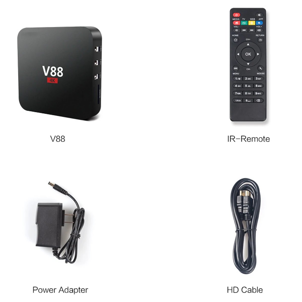 V88 Plus RK3328 четырехъядерный процессор Android 7,1 ТВ приставка 1G/16GB wifi 4K H.265 медиа Смарт ТВ приставка поддержка wifi медиа приставка