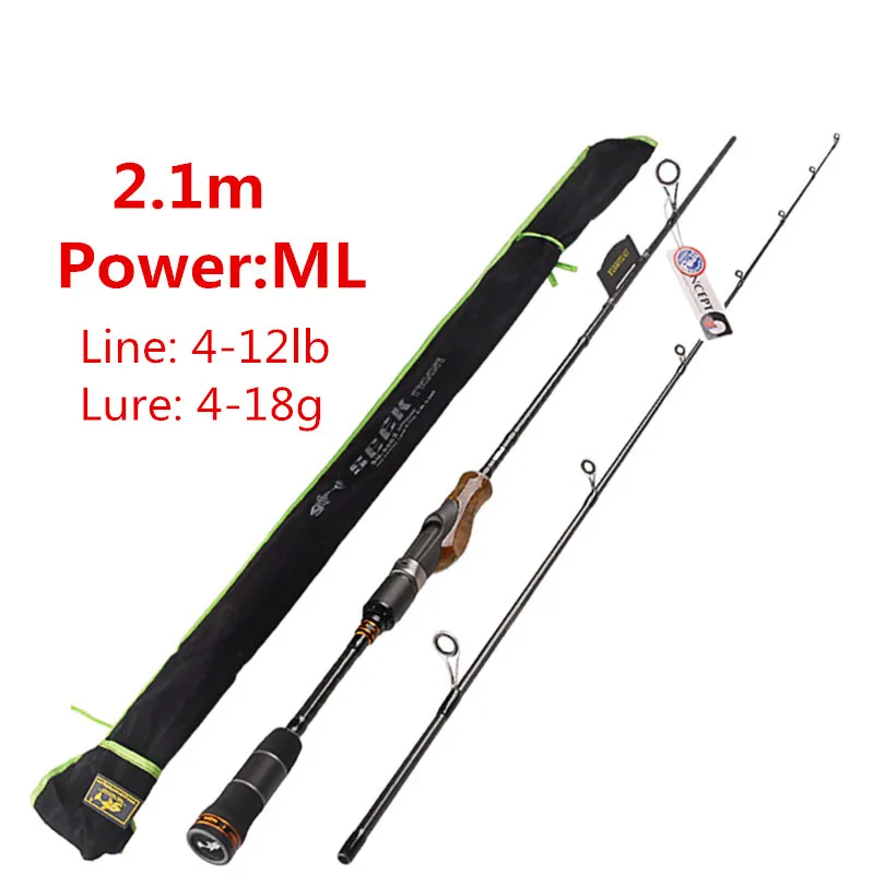 Цвет: желтый 1,98 м/2,1 М/2,4 м спиннинговая Удочка 2 секции ML/m/MH power IM8 углеродная Приманка Удочка деревянная ручка корня Vara De Pesca Peche Carpe Olta - Цвет: Цвет: желтый