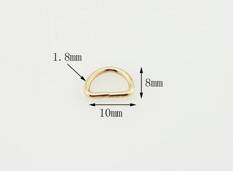10mm golden 10 шт. D кольцо металлическая пряжка лямки Рюкзак Сумка Запчасти кожевенное ремесло ремень ошейник ручной работы полукруг Кнопка DIY Аксессуары - Цвет: 10mm golden
