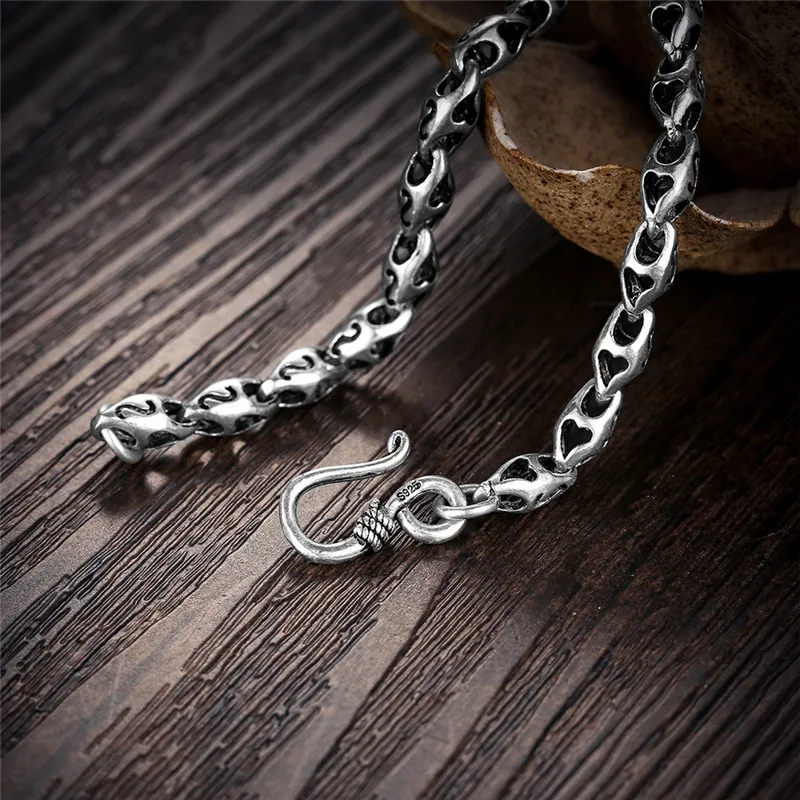GAGAFEEL, 5 мм, 925 пробы, серебряное ожерелье с буквами, Homme, панк, байкерские цепи для мужчин, мужская мода, тайские серебряные ювелирные изделия, мужские подарки