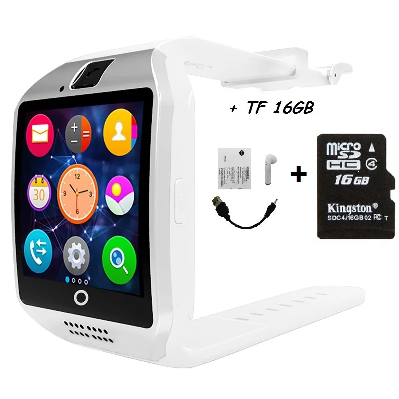 Stepfly Bluetooth Смарт часы Q18 с камерой Facebook Whatsapp Twitter Синхронизация SMS Smartwatch поддержка sim-карты TF для IOS Android - Цвет: BT and TF 16GB