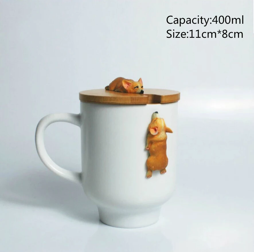 Corgi Мультфильм 3D корги Французский бульдог кружки Милая кофейная кружка с изображениями животных чайная вода чашки молоко Лимон Посуда для напитков пара чашки подарок для друзей - Цвет: Corgi
