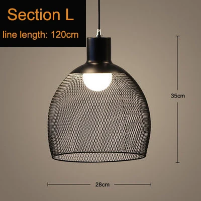 Section L with bulb Ретро промышленный ветер железная клетка люстра бар Лофт творческая личность ресторан кафе/бар/окно/Лофт люстра - Цвет корпуса: Section L with bulb