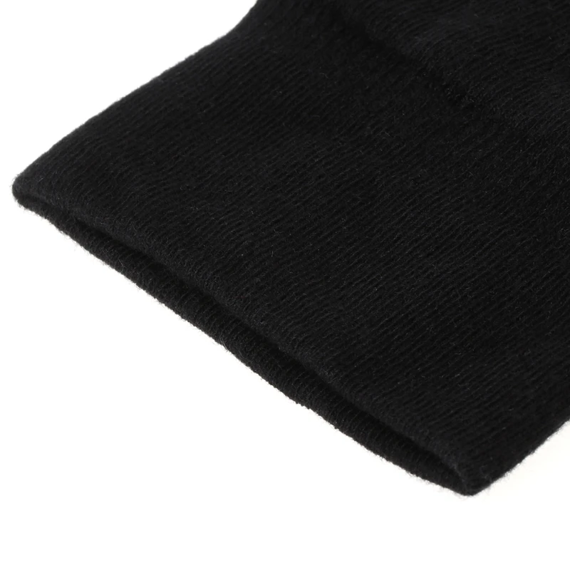 

Fashion Unisex Men Women Black Knitted Fingerless 1 Pair Winter Gloves Soft Warm Mitten Solid