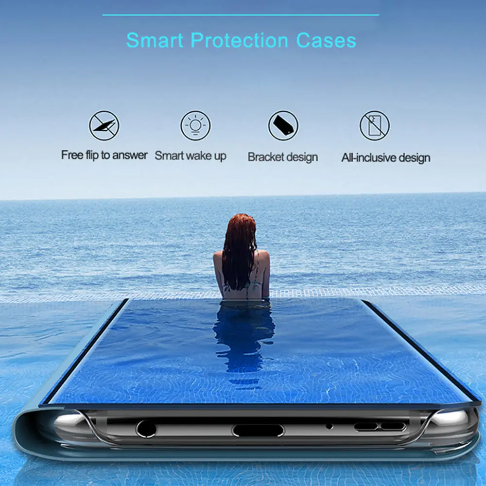 Умный зеркальный чехол OLAF для Samsung Galaxy S9 S8 S7 S6 Edge Plus For Note 9 8 5 J3 J5 J7 J6 A3 A5 A7 A8 2017 2018 |