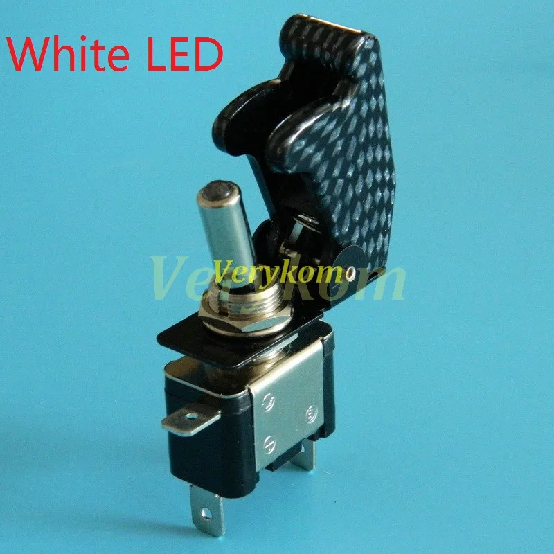 White LED Filber 5X Авто переупаковка Foglight Переключить Swith с откидной крышкой лампы ORV внедорожник Racht гоночный автомобиль переключатели DIY 12 В 20A красные, синие светодиодный - Цвет: White LED Filber