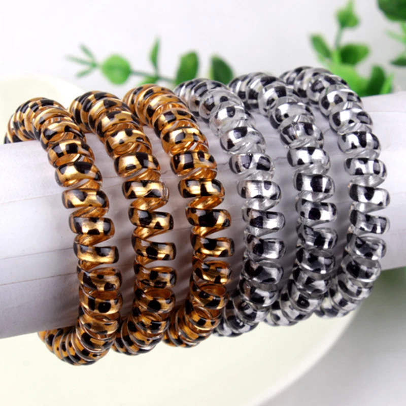 10 шт. модные резинки для волос спиральные телефонных кабелей и эластичные