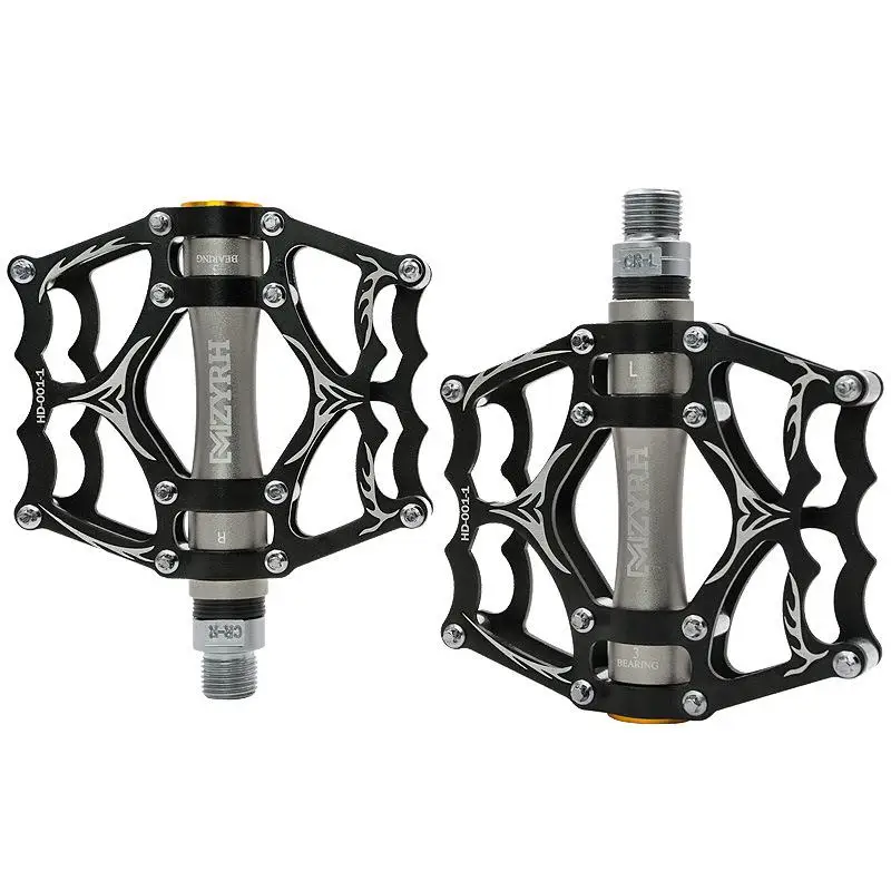 Black titanium Велосипедная педаль для горного велосипеда MTB, подвесной светильник для горного велосипеда, велосипедные педали из алюминиевого сплава, 3 шарикоподшипника, педали BMX, Аксессуары для велосипеда - Цвет: Black titanium