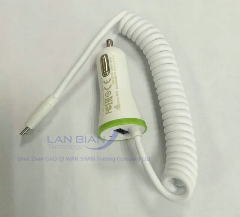 Lanbian USB автомобильное зарядное устройство всего 3.4A с весны форма Micro кабель