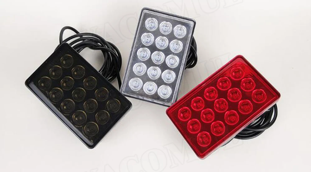 Car LED Rear Bumper Reflector Brake Lights Back Lip Diffuser Pilot Lamp For Universal Car