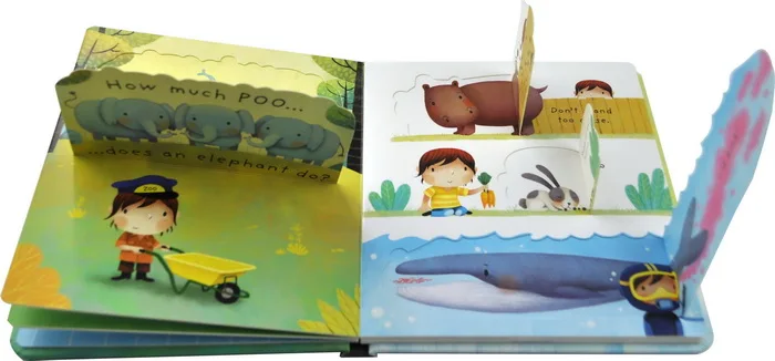 Книга с откидной крышкой 3D рисунком какашка для раннего развития | Канцтовары