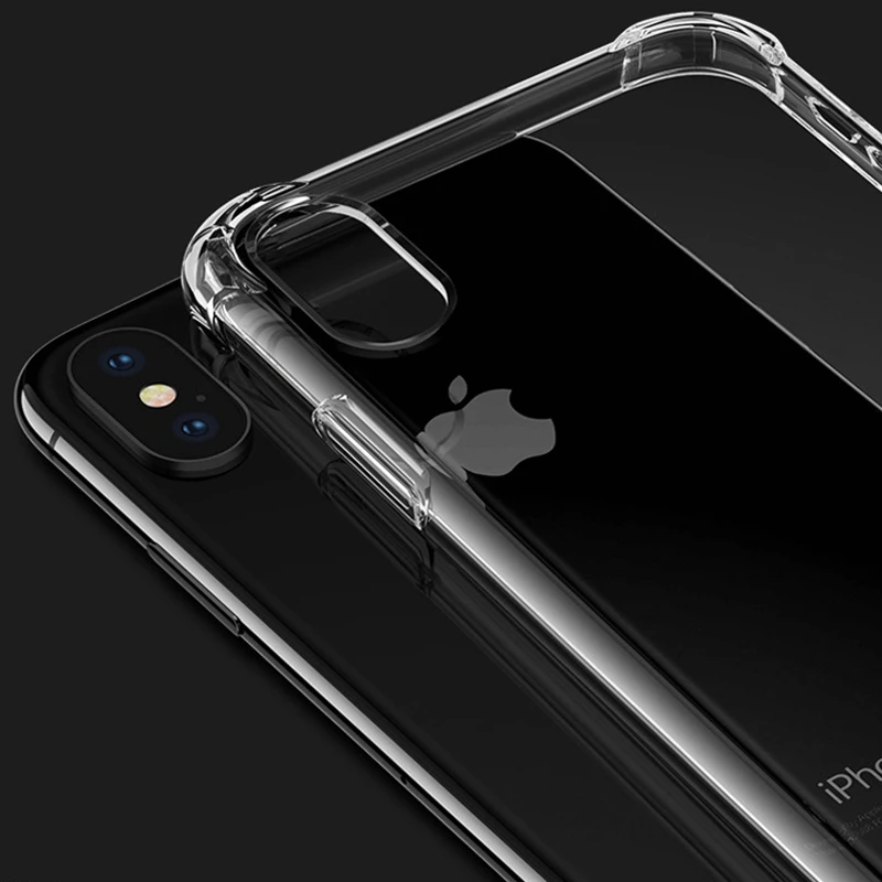 Подходит для iphone 6S 7plus 8 XS XR четыре угла анти-падение XSMAX Прозрачный чехол телефона