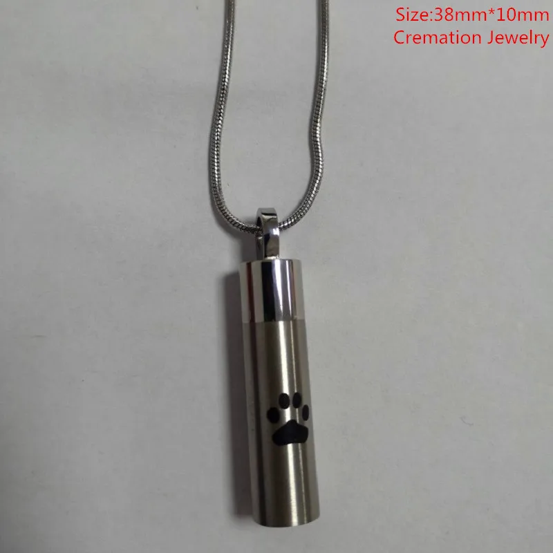 KLH03 Dog Paw Print Pet ожерелье с урной на память кремации кулон золы Holder 38mm лапой|Цепочки|
