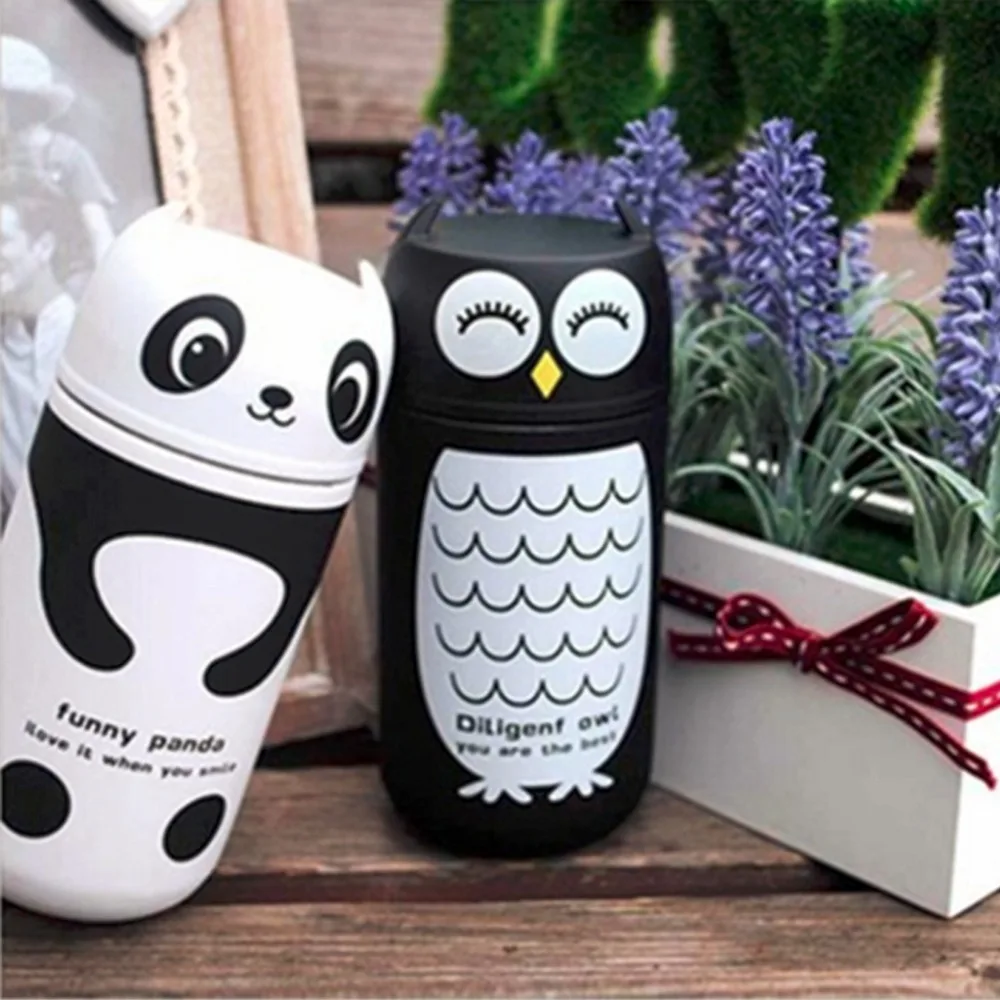 Мода 220 мл симпатичная мультяшная Панда и сова бутылка для воды кофейные чашки из