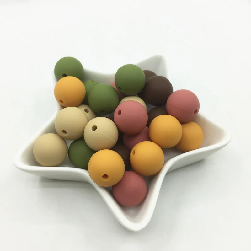 Круглые силиконовые бусины для прорезывания зубов 100 шт./лот 15 мм | Украшения и